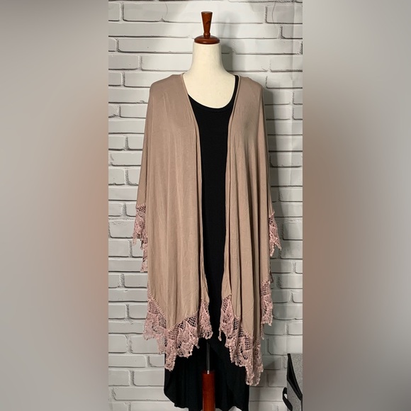 Women’s POL Beige Washed Jersey Shawls NEW - Picture 4 of 6